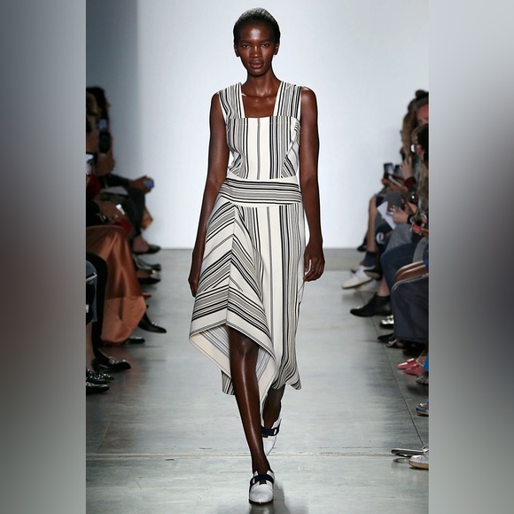 Zero + Maria Cornejo SS19 Asymmetrical Striped Dress size 8